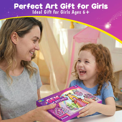 ZIZZ Window Art Suncatcher Kits for Kids - 5PCS Gem Painting Kits, Diamond Art & Craft Sets for Boys Girls Craft Gifts for Kids Birthday Easter Christmas Ages 6+, Girls Creative Activities Toys Gifts