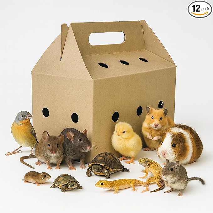 Disposable pet Carriers for Small animals-12 Pack. (Brown)
