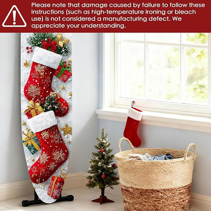 Nuxovilar Ironing Board Cover Winter Stockings Pattern Polyester 15x54 Inches