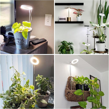 Aokrean Grow Lights for Indoor Plants, Full Spectrum Plant Lights for Indoor Growing with with 3/9/12H Timer, 3 Color Modes, 10 Brightness, 6.5"-26" Height Adjustable Small Grow Light, 1 Pack(3.4in)