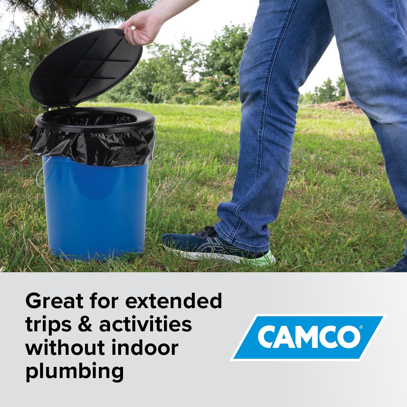 Camco Toilet Waste Bags - Features Biodegradable Powder & Leak Proof Double Bag Design - Great for Camping, RVing, Hiking, or Boating - 10-Pack (41548)