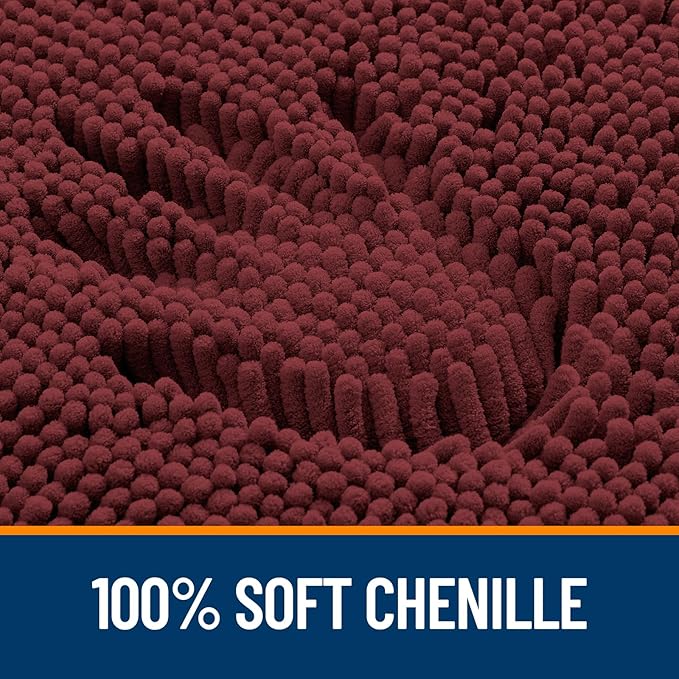 OLANLY Large Bathroom Rugs 70x46, Soft Absorbent Chenille Bath Rugs, Rubber Backing Quick Dry, Machine Washable Bath Mats for Bathroom Floor, Tub and Shower, Home Decor Accessories, Andorra Red-Brown