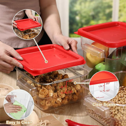 Barydat 4 Pcs Square Food Storage Containers