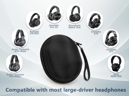 Ginsco Hard Case for Soundcore by Anker, Space One, Active Noise Cancelling Headphones, Arch Case for OneOdio Pro 10/A70/A71, ATH M20X/M30X/M40X, Sony MDR7506 etc Studio Monitor Headphone