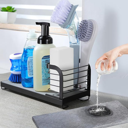 Wipe-Free Sink Organizer with Drying Stone, Instant Dry Sink Caddy Organizers