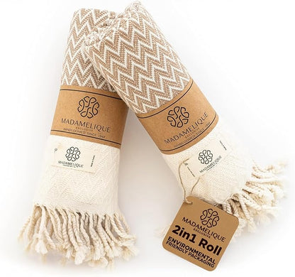 Madamelique Exclusive Hand Towels Set of 2-18 x 40 Inches