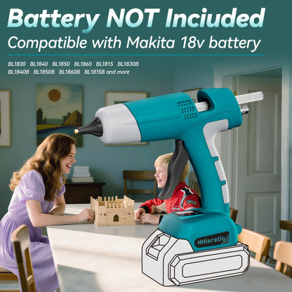 HHieratic Cordless Hot Glue Gun for Makita 18V Battery,Craft Glue Guns with Digital Display,Temperature and Amount Controls,Hot Glue Gun Kit with 30pcs Sticks for DIY&Arts&Crafts(Battery Not Include)