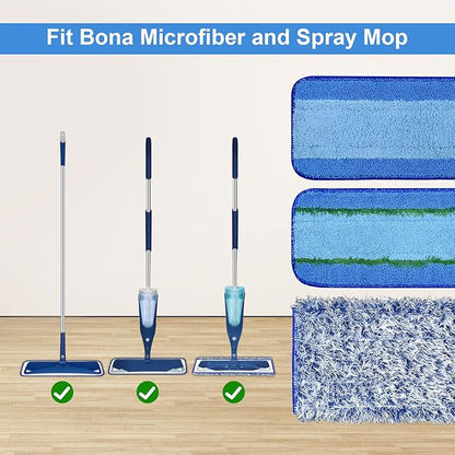 8 Pack Microfiber Cleaning Pad for Bona Mop Hardwood & Hard Surface Floors Dry