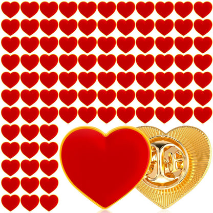Hinly 200 Pcs Valentines Day Gifts Heart Pins Bulk Red Love Lapel Pin Metal Heart Health Brooch Badge Collar Pins for Valentines Party Favors Wedding Anniversary Men Women Clothes Bags Hats