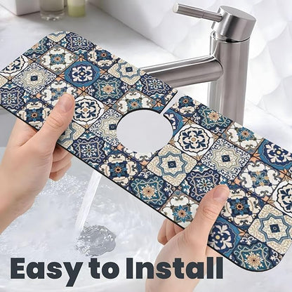 2Pcs Dish Drying Mats Faucet Mats Sets Large Size Coffee Mats Sink Faucet Mat