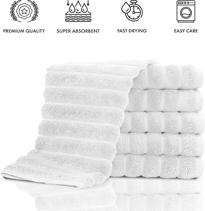 Classic Turkish Towels CTT Luxurious 100% Turkish Cotton Washcloths 6 Pack