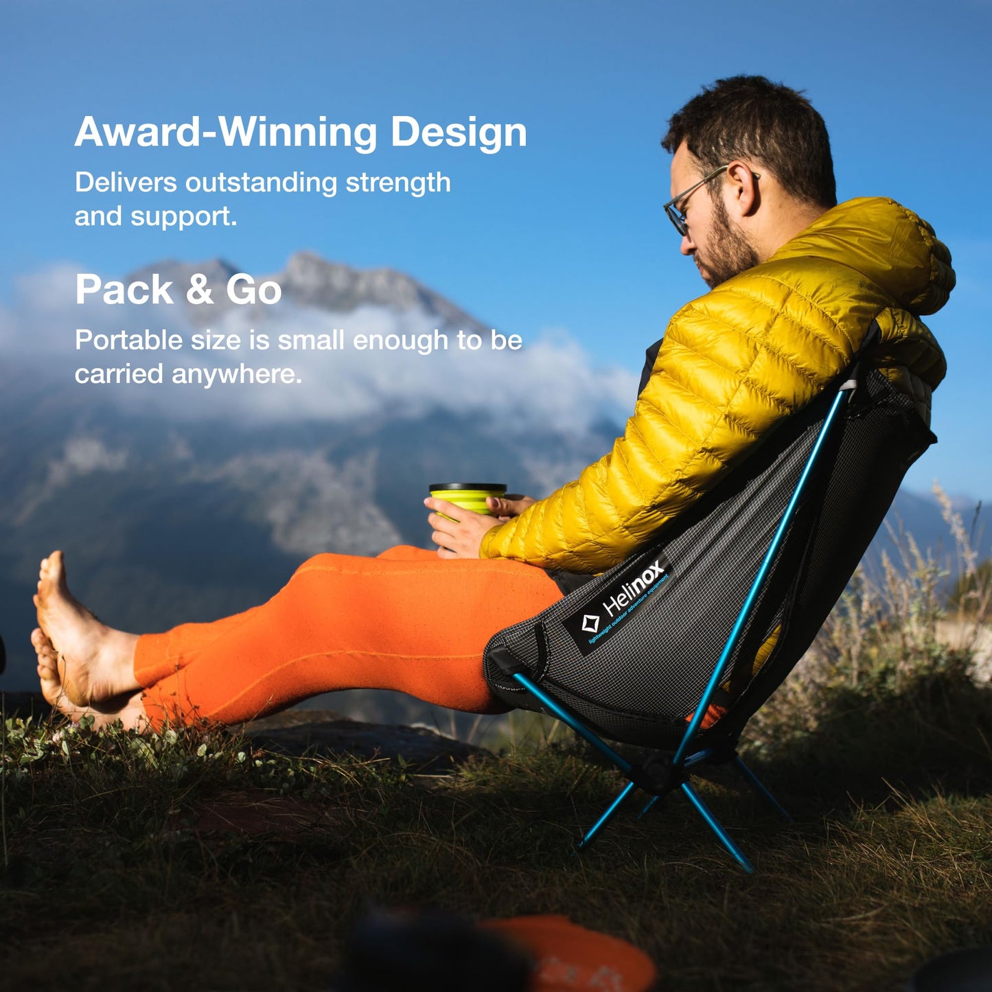 Helinox Chair Zero Ultralight Compact Camping Chair Black, 1.1lbs Outdoor Chairs, Folding Chairs for Outside, Hiking, Backpacking, Camping, Adventures