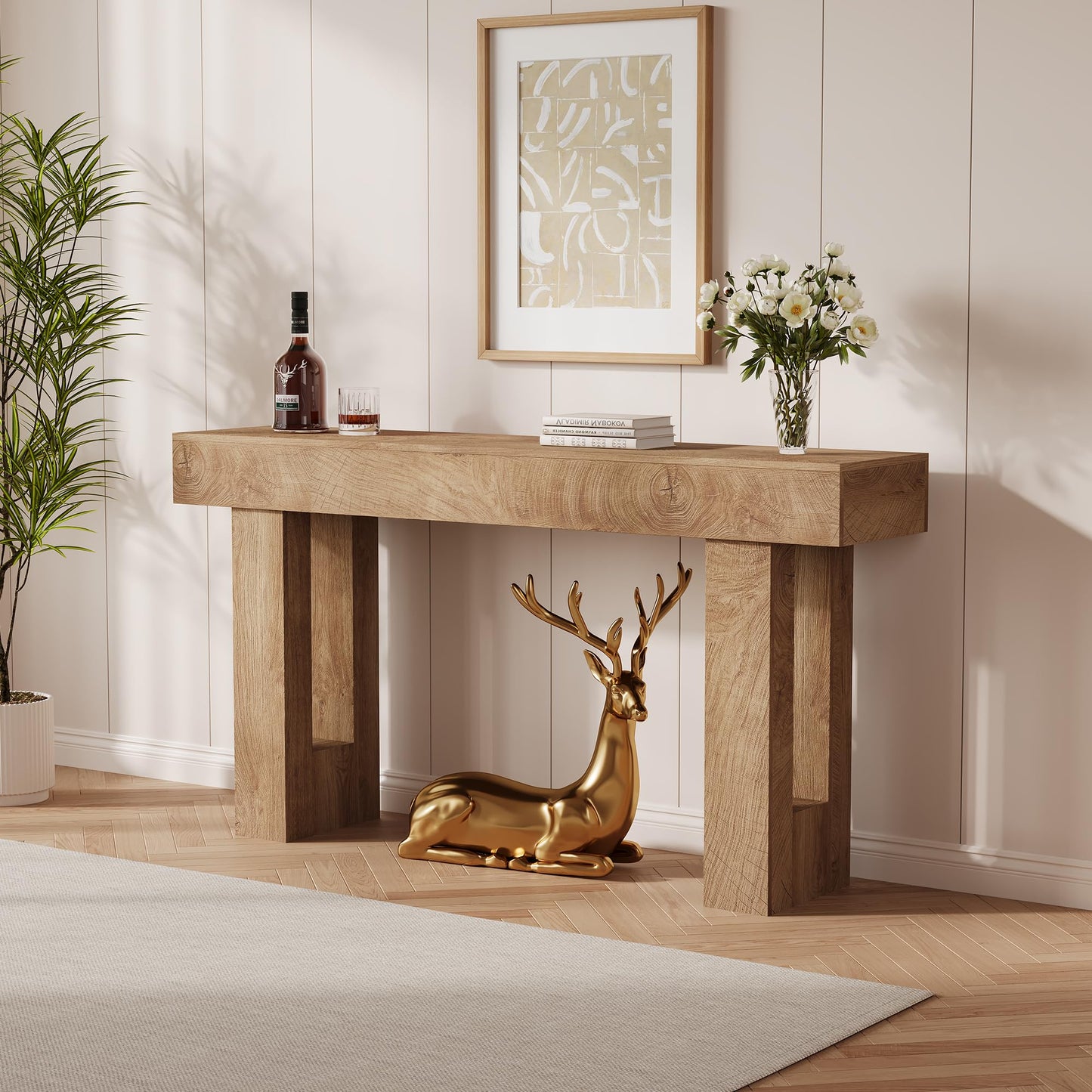 GarveeTech 63" Console Table for Entryway, Narrow Sofa Table Behind Couch, Wooden Hallway Table for Living Room, Foyer Entry Table