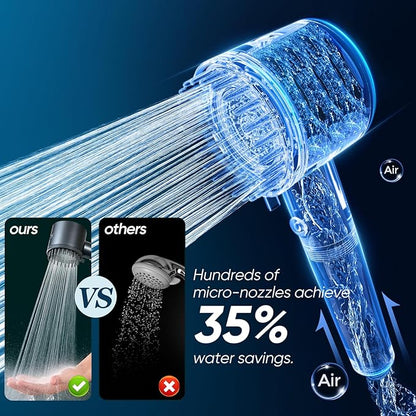 Cobbe Filtered Shower Head with Handheld, 4+1 Spray Mode Showerhead with Filters, Built-in Power Wash for Hard Water - Remove Chlorine - Reduces Dry Itchy Skin, Luxury Gray