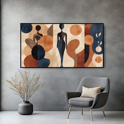 Large Wall Art for Living Room Bedroom Office Entryway, Blue Gold Abstract Modern Luxury Framed Crystal Porcelain Wall Decor, Waterproof Easy Clean Artwork for Home Hotel Restaurant Bar 24x48 Inch