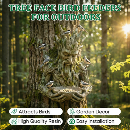 The Quiet Offering A Tree-Integrated Bird Feeding Sculpture, Outdoor Millennial Ancient Tree Bird Feeder, Funny Hanging Bird Feeder with Hidden Hook, for Courtyard Art Decoration Garden Decor