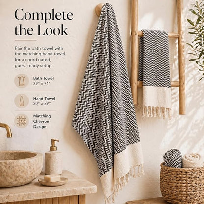 Madamelique Oversized Bath Towel 39"x71" - Pure Cotton Bath Towel for Adults - Ultra Soft & Absorbent, Sand-Free,Quick Dry Bath Sheet for Spa, Pool, Large Travel Blanket (Chocolate)