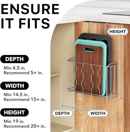 Simple Houseware Over the Cabinet Door Organizer Holder 2 Pack 13.5" Wx4.25