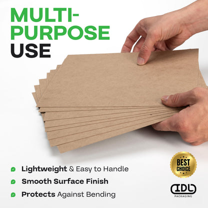 Chipboard Sheets 8.5" x 11", Pack of 50 - USA-Made Cardboard Sheets for Scrapbooking, Framing - Heavy-Duty 0.022" Thickness Brown Cardstock - Chip Board Pads for Crafts, DIY Projects by IDL Packaging