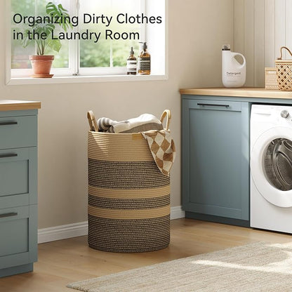 95L Striped Laundry Hamper