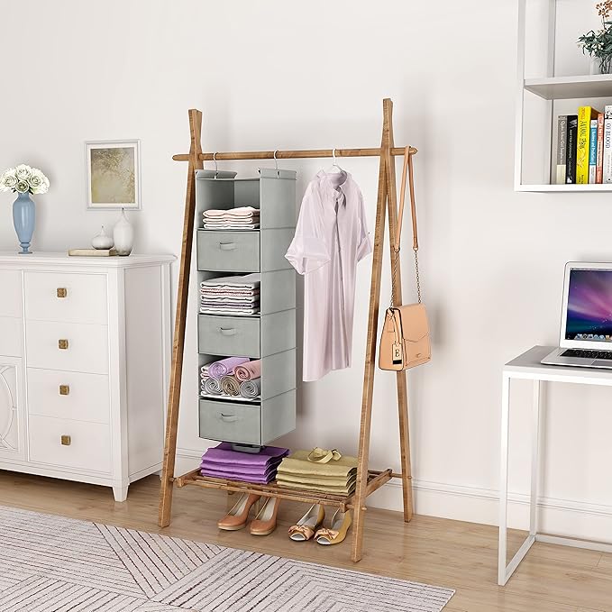 MAX Houser 6 Tier Shelf Hanging Closet Organizer, Closet Hanging Shelf