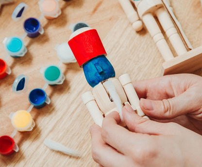 Toynk Paint Your Own 7-Inch Wooden Nutcracker Figure Craft Kit, Set of 2 | Holiday Christmas Decoration for Indoor Winter Table Desktop