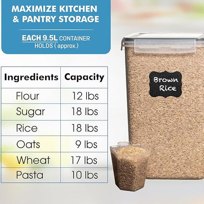 Shazo 2 PC Extra Large Bulk Food Storage Containers
