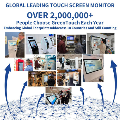GreenTouch 18.5 Industrial Touch Monitor Open Frame, HDMI/VGA/DVI Interface, Built-in Speakers, Capacitive Touch Screen Technology
