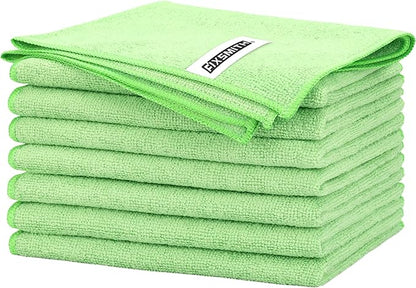 FIXSMITH Sage Green Microfiber Cleaning Cloth -Pack of 8, Highly Absorbent