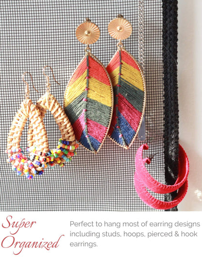 Heesch Earring Organizer Wall Monut Earring Holder Display Hanging Jewelry Organizer for Studs Dangle Earrings and Necklaces Holder Rack for Women Girl Gift
