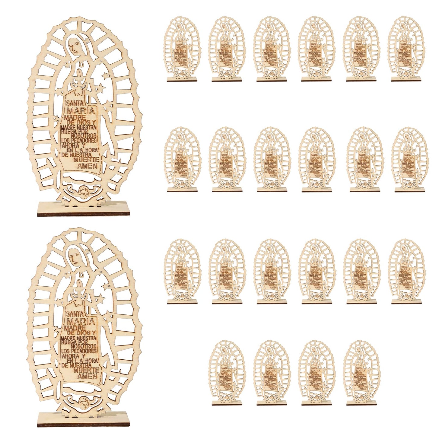 24 Pcs Wooden Baptism Centerpieces for Table,Centros De Mesa Para Bautizo Bodas Decorations,Mi Primera Comunión Decoraciones,Baptism Decorations for Girls,Bautizo Recuerdos De Bautizo Para Niño Niña