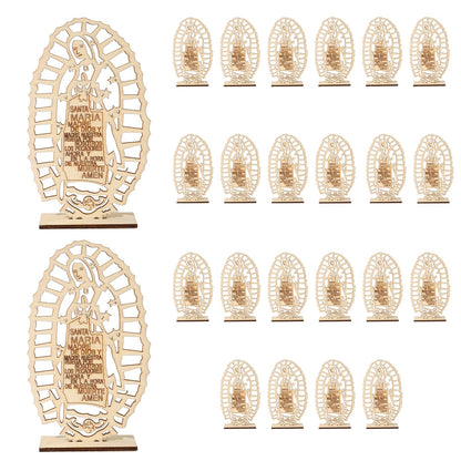 24 Pcs Wooden Baptism Centerpieces for Table,Centros De Mesa Para Bautizo Bodas Decorations,Mi Primera Comunión Decoraciones,Baptism Decorations for Girls,Bautizo Recuerdos De Bautizo Para Niño Niña