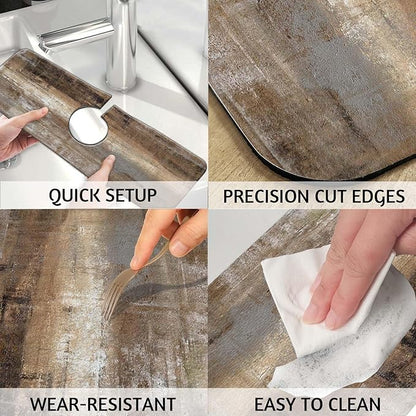MCALK Dark Brown Kitchen Sink Faucet Mat Splash Guard, Absorbent Quick-Dry