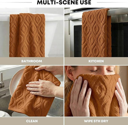 Artoid Mode 1 Pc Caramel 3D Diamond Grid Jacquard Hand Towels