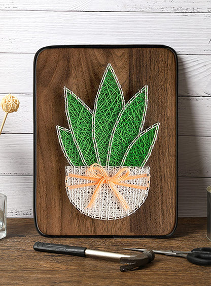 BAZIMA DIY String Art Kit for Beginner,DIY Aloe Potted Craft Kit,Unique Gift,Craft Kit for Holidays
