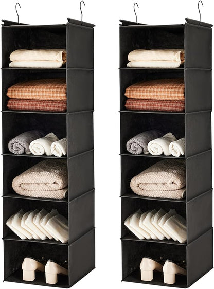 MAX Houser 6 Tier Shelf Hanging Closet Organizer, Closet Hanging Shelf