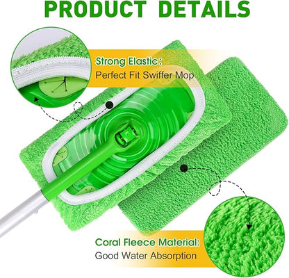 12Pcs Reusable Microfiber Mop Pads Compatible
