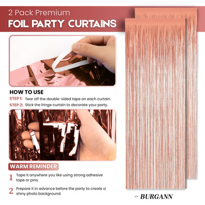 BURGANN Rose Gold Birthday Party Decorations Set, White Silver Gold Balloon Garland Kit with Banner, Crown, Champagne Bottle, Foil Backdrop