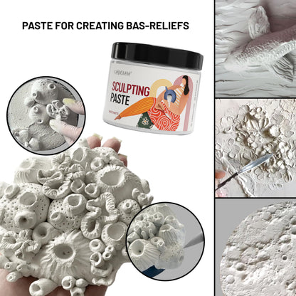 Kamenskaya Sculpture Paste - Paper Paste for Sculpting - White Matte, 500 ml (16.9 fl oz)