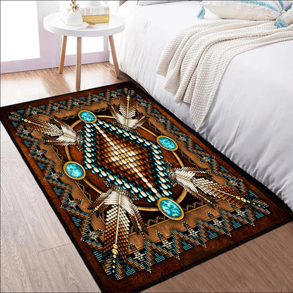 Southwestern Area Rug 3x5 Washable Bedroom Rug,Aztec Tribal Rugs Native American Throw Rugs Vintage Rug Non Slip Entryway Area Carpet Soft Floor Carpets Mat for Living Room,Entrance,Laundry,Office