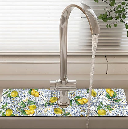 Patterned Sink Faucet Mat Kitchen Splash Guard Super Absorbent Drying Mat