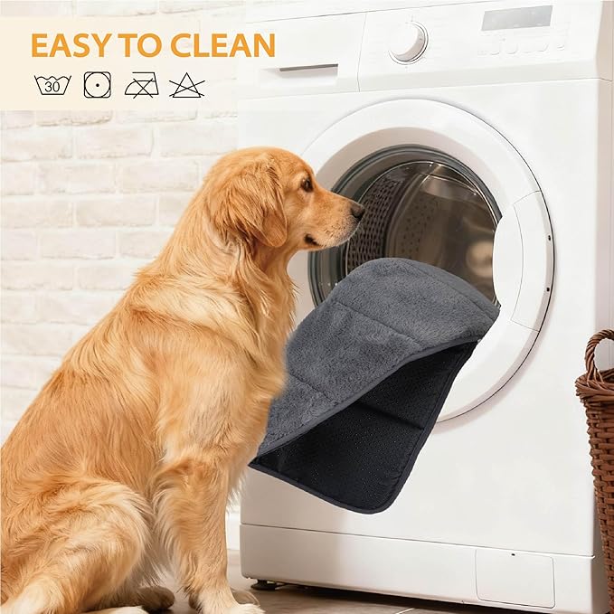 Dog Crate Pad for Large Dog - 35x23 Memory Foam Dog Bed, Washable & Anti-Slip Dog Bed Mat, Ultra Soft Kennel Pad for Dogs Cozy Sleeping Mat, Khaki