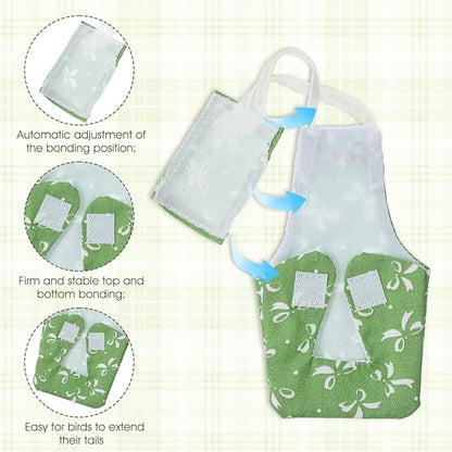 4 Pcs Bird Diaper, Cute Pet Bird Diaper, Parrot Nappy Reusable Flight Suit with Waterproof Inner Birds Diapers for Parakeet Cockatiel Mini Macaw Budgie Canary