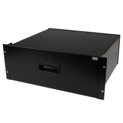 StarTech.com 4U Rack Mount Drawer - 55 lb (25 kg) - 4U Steel Storage Rack Drawer for 19" AV / Sever / Network Equipment Rack or Cabinet (4UDRAWER) Black