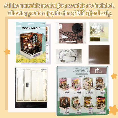 Flever Dollhouse Miniature DIY House Kit Creative Room with Furniture for Romantic Artwork Gift (Moon Magic)