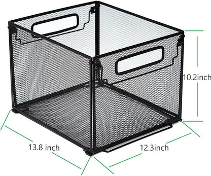 SETTFRFE Letter Size Metal Mesh Hanging File Folder Organizer Crate Basket