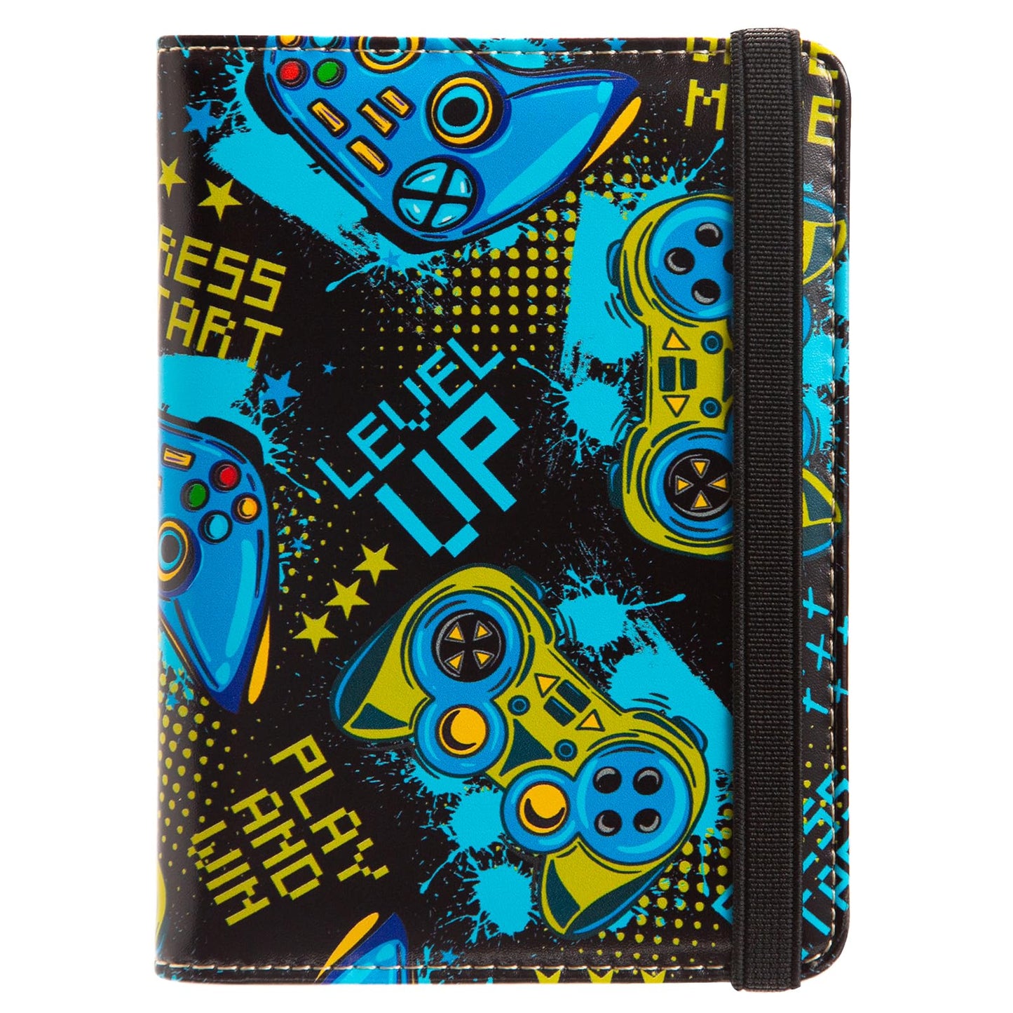 Passport and Vaccine Card Holder Combo Passport Holder with Vaccine Card Slot Wallet Credit Card Protector with RFID Blocking Women Men (Gaming Enthusiast)