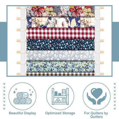Anglechic 20-Shelf Hanging Wall Fabric Organizer, Over The Door Cloth Organizer with 4 Hooks, Closet Hanging Fabric Storage for Sewing & Quilting Collection(13.8 Inch)