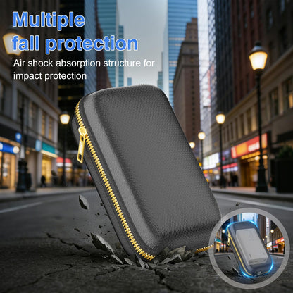 Electronics Travel Organizer with Fireproof Zipper, Hard Case Explosion-Proof Cables Carry Box Compatible with Hard Drive, Fireproof Portable Safe Storage for Power Bank, Phone, Charger, Cord, Black