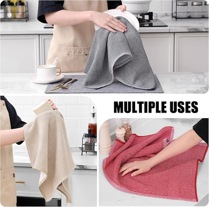 Homaxy Premium Kitchen Towels, Large Cotton Kitchen Hand Towels, Flat and Terry